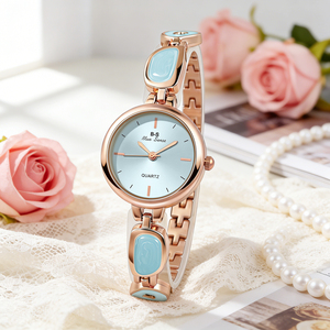 Montres à quartz de luxe pour femmes W154 Goldie, style chinois simple, bracelet en alliage, cadran en verre, boîtier épais, montres pour femmes - Product Image 2