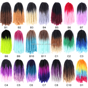 Venta caliente 8 'Spring Twist Venta al por mayor Spring Twist Trenzas de ganchillo sintéticas Bundle Hair - Product Image 2