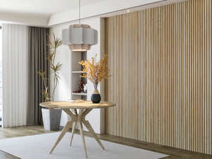 Paneles acústicos <span class=keywords><strong>de</strong></span> ceniza blanca <span class=keywords><strong>de</strong></span> altura completa Hanghe con certificado EUDR, pared <span class=keywords><strong>de</strong></span> <span class=keywords><strong>listones</strong></span> <span class=keywords><strong>de</strong></span> <span class=keywords><strong>madera</strong></span> con fieltro gris para separación acústica - Product Image 2