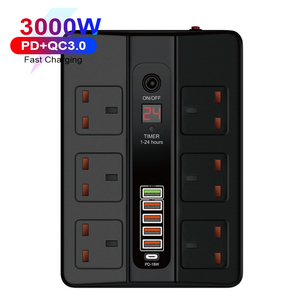 Ổ Cắm Điện Văn Phòng Du Lịch Toàn Cầu PD 18W QC3.0 Ổ Cắm Điện Đa Loại 4 Chiều 3000W 10A Dây Dẫn Mở Rộng Dòng Điện Định Mức - Product Image 2
