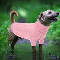 Suéter Grueso de Punto Trenzado para Perro, Cuello Alto, Ropa Premium para Mascotas, Protección contra el Frío para Chihuahua, Pug, Dachshund