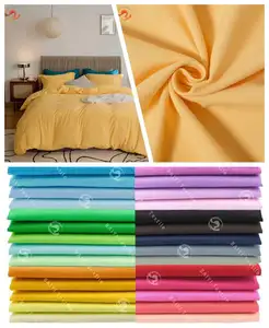 Ultra soft Dyed Bedsheet fabric 100 polyester microfiber woven duvet cover fabrics telas al por mayor textiles