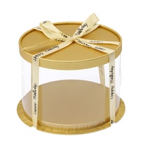 Boîtes d'emballage rondes transparentes en gros pour mousses et desserts, disponibles en tailles 4, 6 et 8 pouces, simple ou double couche.