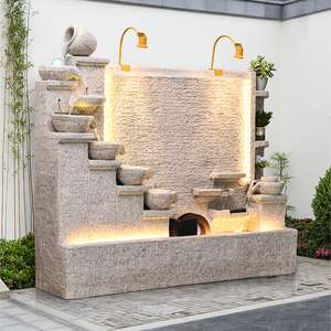 Fuente de interior y exterior Retro Patio Jardín Hogar Villa Decoración Fuente grande Cascada Fuentes de hormigón Regalo de inauguración de la casa - Product Image 4