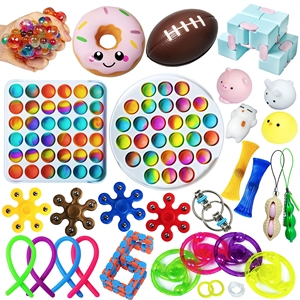 Lot de 1 à 30 cubes sensoriels Push Pop Bubble en mousse de caoutchouc PU et silicone – Jouets anti-stress amusants pour enfants - Product Image 2