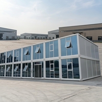 Maison Modulaire Conteneurisée à 2 Étages à Bas Prix, Mur en Verre, Structure en Acier Moderne, Appartement Préfabriqué Compact, Salon, École