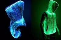Sweat à capuche en tissu à fibres optiques pour mariage ou fête, éclairage LED DIY