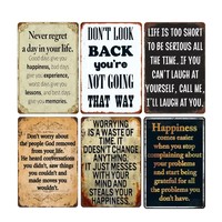 Panneaux muraux en métal vintage avec citations inspirantes, plaques rétro motivantes pour la décoration de la maison et du bureau