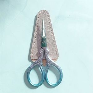 Colorful Simple Stainless Steel Embroidery Scissors <b>Sewing</b> Accessory for Crafting and Needlework with Leather Cover - Product Image 3