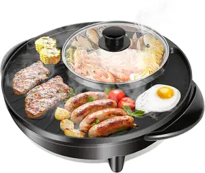 Maibo Multifunction Integrated Kitchen Pot Smokerless Barbecue Stone Raclette Grill Indoor Electric Bbq Grill