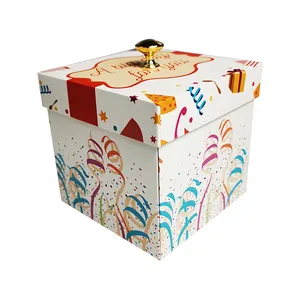 Wholesale Custom Birthday Valentine Surprised Explosion Gift Box With Golden Knob