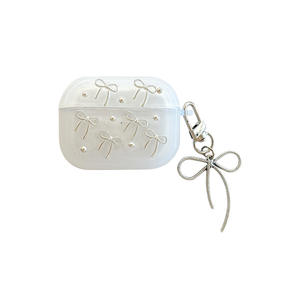 Étui de protection Bluetooth en TPU avec paillettes et nœud en forme de cœur pour <span class=keywords><strong>AirPods</strong></span> 4, design féminin, étui personnalisé pour écouteurs <span class=keywords><strong>AirPods</strong></span> Pro3 - Product Image 6