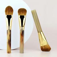 Kuas Foundation Bulu Musang Kuning Profesional Gagang Tanduk Sapi Kuas Makeup Foundation Krim