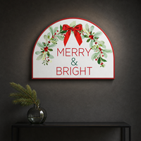 Cadre photo élégant en alliage d'aluminium irrégulier style Art Déco avec impression Joyeux Noël pour décoration murale intérieure de Noël