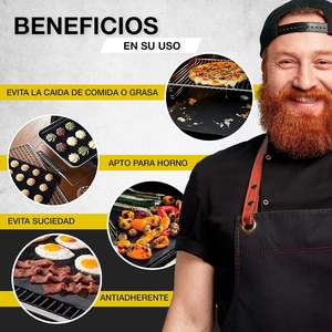 Lot de 5 tapis réutilisables <span class=keywords><strong>pour</strong></span> <span class=keywords><strong>four</strong></span> antiadhésif, protection facile à nettoyer, compatible lave-vaisselle, respectueux des mains, 33x40 cm, accessoires <span class=keywords><strong>pour</strong></span> barbecue - Product Image 3