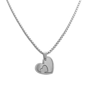 <b>Titanium</b> Steel Heart Pendant Necklace Geometric Retro Design Everyday Wear 120210 - Product Image 2