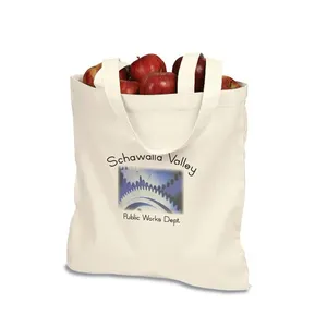 Cotton Sheeting Natural Economy Tote bag with Cross Stitched Handle
