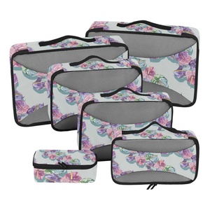 Hawaiian Customized 6pcs Travel Compression Packing <b>Cubes</b> Set Mesh Clothes Organizer Packing <b>Cubes</b> for Luggage - Product Image 1