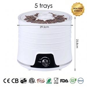 Deshidratador <span class=keywords><strong>de</strong></span> <span class=keywords><strong>Alimentos</strong></span> Mecánico <span class=keywords><strong>de</strong></span> 5 Bandejas Apilables, Libre <span class=keywords><strong>de</strong></span> BPA, con Perilla, Acero Inoxidable, Bajo Nivel <span class=keywords><strong>de</strong></span> Ruido, Tapa Transparente, Certificaciones CE, CB, ETL, SAA - Product Image 2