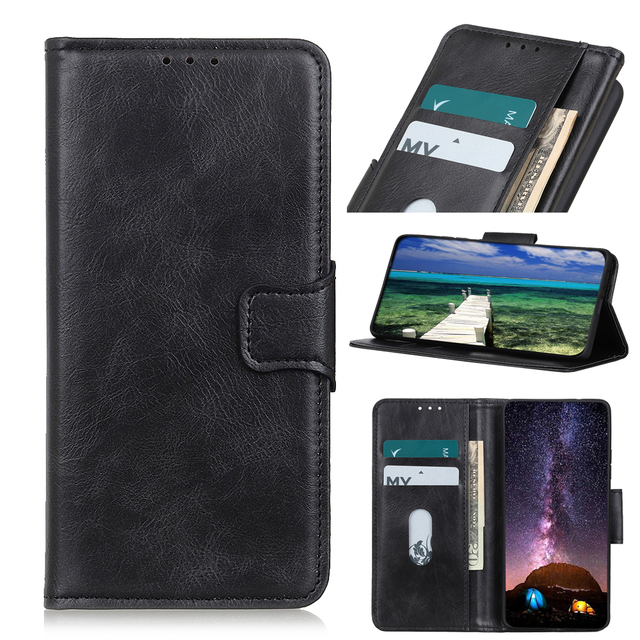 Two colors Crazy Horse pattern PU Leather Flip Wallet Case For Motorola MOTO E32 4G With Stand Card Slots phone case