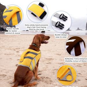เสื้อชูชีพสำหรับสัตว์เลี้ยงคุณภาพพรีเมียม ขายดี ทนทาน พร้อมวัสดุโฟม EPE ที่มีแรงลอยตัวสูง เหมาะสำหรับสุนัขว่ายน้ำ - Product Image 1
