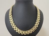 Collier personnalisé en acier inoxydable plaqué or, design classique, avec pendentif Nugget Rollie, pour femmes et hommes, chaîne cubaine