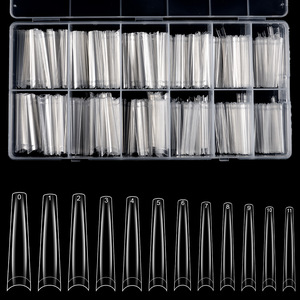 <span class=keywords><strong>Uñas</strong></span> Postizas Extra <span class=keywords><strong>Largas</strong></span> con Diseño <span class=keywords><strong>de</strong></span> Pipa <span class=keywords><strong>de</strong></span> Agua, Logotipo Personalizado, Diseño Puntiagudo, 504 Piezas en Caja, Transparentes, Cobertura Completa, Tamaño Grande - Product Image 4