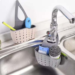 <span class=keywords><strong>Support</strong></span> <span class=keywords><strong>d</strong></span>'évier de cuisine en plastique réglable Double panier de vidange suspendu étagère éponge à savon organisateur <span class=keywords><strong>support</strong></span> de robinet de salle de bain - Product Image 5