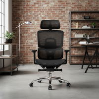 Chaise de bureau ergonomique moderne pivotante avec support lombaire en maille, appui-tête réglable, chaises inclinables de luxe personnalisables