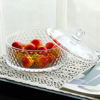 Pot de rangement en verre gaufré avec couvercle, récipient en verre transparent multi-usages pour l'organisation des aliments sur le comptoir de la cuisine à la maison
