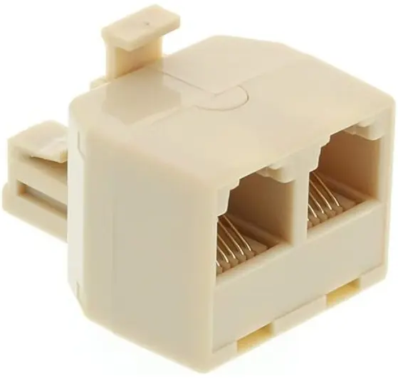 RJ11 telefon dönüştürücü t-adaptörü çift Jack 6P4C çift dişi soket adaptörü Splitter