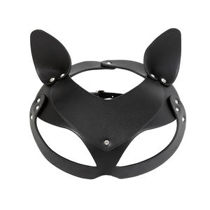 Brinquedos Sexuais SM por Atacado Estilo Punk Máscara de Olhos com Orelhas de Gato Coelho Marca Dingwen Cor Café Preto para Jogos BDSM Feito com Qualidade - Product Image 3