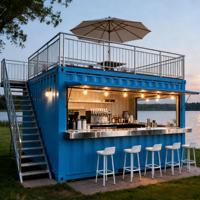 Conteneur de restauration rapide en promotion, conteneur préfabriqué pour café, kiosque, bar à domicile, bureau, restaurant mobile modulaire