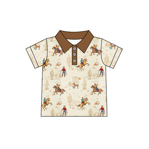 Preventa MOQ 5, Ropa Vaquera Infantil con Estampado Vacacional de Cactus, Estilo Veraniego, Venta al por Mayor, Ropa Occidental para Niños, Precio de Fábrica - Product Image 4