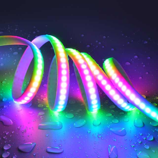 DC5V 12V 5m Outdoor Waterproof Smart Color Strips Light SMD5050 RGB WS2812B Led Tape Strip Light