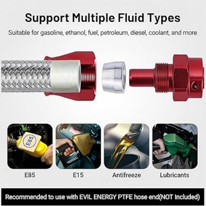 E85 AN4 AN6 AN8 AN10 AN12 AN16 PTFE топливный шланг линия E85 из нержавеющей стали Плетеный Топливный Шланг PTFE - Product Image 5