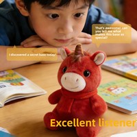 Jouet en peluche éducatif IA - Compagnon intelligent et compagnon de jeu amusant, modèle Cheval Flamme Rouge, rembourré en coton PP