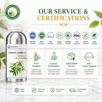 Huile d'Aromathérapie Citron Verveine (Aloysia Citrodora) pour la Clarté Mentale – Parfum d'Aromathérapie pour Diffuseur de Bureau et d'Étude