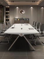 Table de conférence de luxe contemporaine, design simple, forme oblongue, mobilier de bureau personnalisable, pour 6 à 10 personnes, salle de conférence Mekia