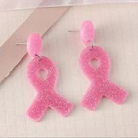 Boucles d'oreilles clous en acrylique rose pour femmes et filles, sensibilisation au cancer du sein, vente en gros LC20260219