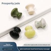 Vente en gros d'usine YUE XIU Rouleau de massage en quartz jade naturel en forme de champignon pour le visage, les yeux et le corps avec logo personnalisé