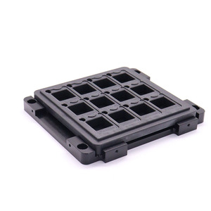 Black Acetal Machined <b>Plastic</b> Multi Cavity Carrier Plate Square <b>Pocket</b> Locating Base for Assembly Fixture - Product Image 3