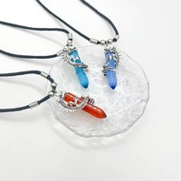 Mode Hexagonal Colonne Balle Pendentifs Bijoux Collier Cristal Quartz Guérison Point Chakra Pierre Longues Charmes Chaînes Colliers