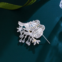 Broche XILIANGFEIZI Corée du Sud « Luxe Léger » en Zircon Coloré pour Femme, Épingles à l'effigie d'Oiseaux pour Accessoires de Costume, Cadeau de Saint-Valentin