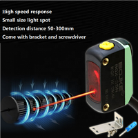Gran oferta, interruptor de Sensor fotoeléctrico compacto NPN, fuerza Industrial, transmisión, reflexión difusa, tipo de detección, teoría láser