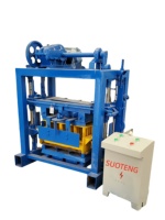 Machine à fabriquer des blocs de ciment creux QT40-2 Suoteng, contrôlée par PLC manuel, avec moteur et boîte de vitesses, certifiée CE, ligne de production de briques