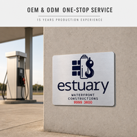 Plaque signalétique personnalisée en acier inoxydable brossé, durable, pour logo d'entreprise, signalétique de marque, marque MASS WAY