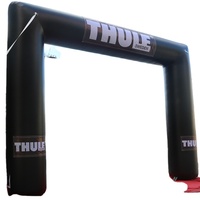 Ligne d'arrivée gonflable de début d'arche de course de PVC pour des événements sportifs tente de danseur d'air avec le modèle de boule de miroir pour des parties