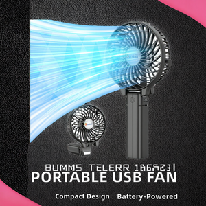 พัดลม <span class=keywords><strong>USB</strong></span> ขนาดเล็กพกพาแบบชาร์จไฟได้พัดลมระบายความร้อนใช้แบตเตอรี่สำหรับบ้านสำนักงานการเดินทางกลางแจ้งรถยนต์โรงแรม - Product Image 2