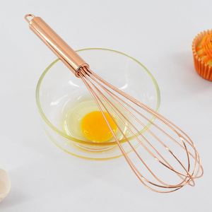 Fouet à œufs manuel en acier inoxydable couleur or rose, haute dureté, moderne, pour cuisine, vente en gros sur mesure - Product Image 4